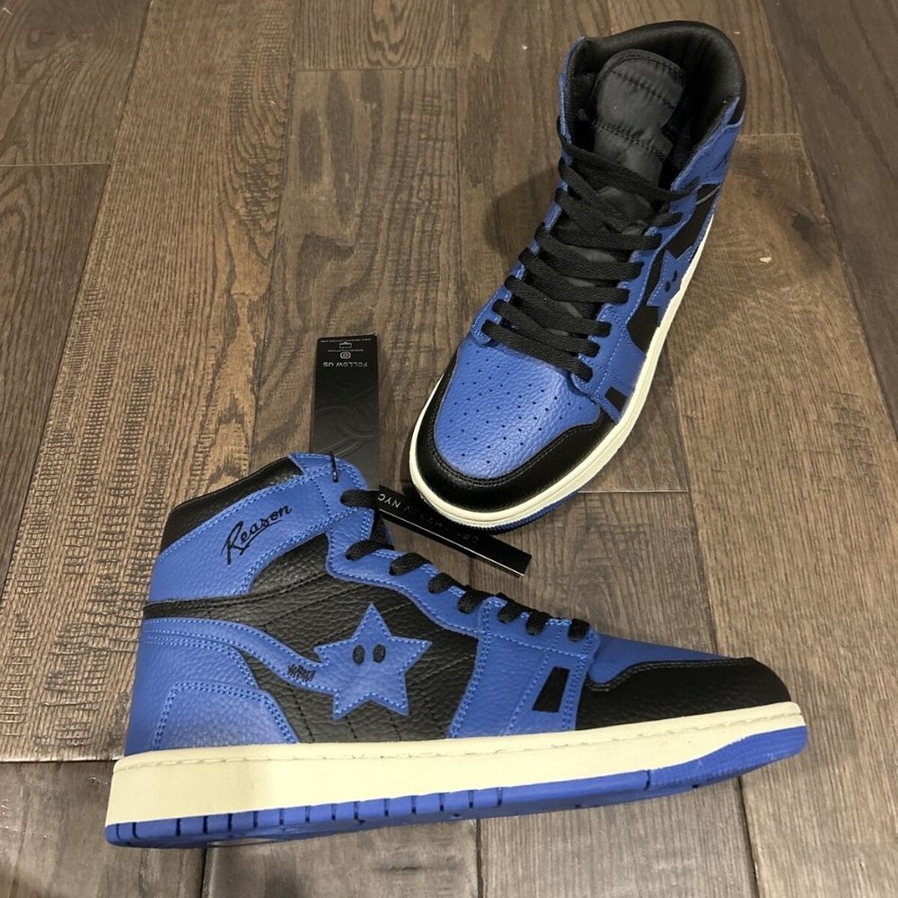 Reason Brand Shooting Star Hightop Sneakers Men's Size 11 Blue/Black RBSK-10 AJ1